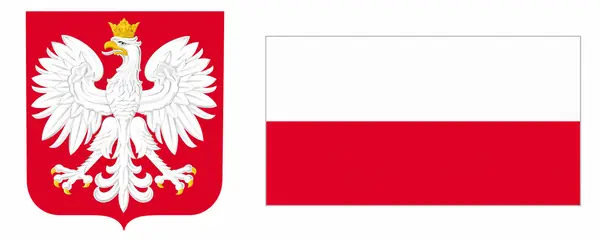 Godło Rzeczypospolitej Polskiej i flaga Polski